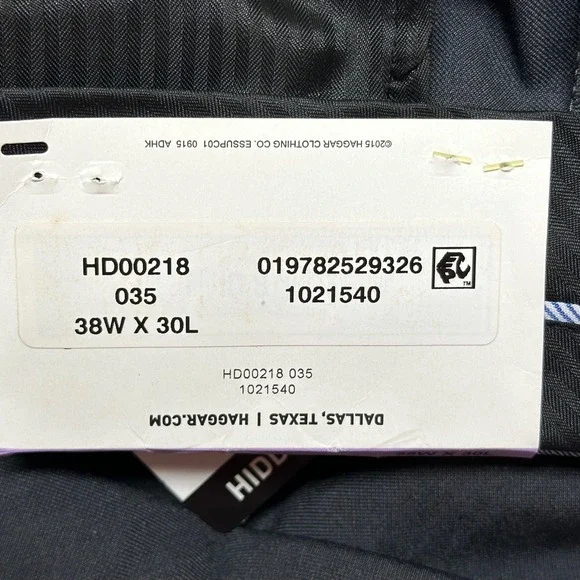 Haggar Men's 38x30 Medium Gray Classic Fit E-Clo Dress Pants Straight Leg NWT - Picture 5 of 6